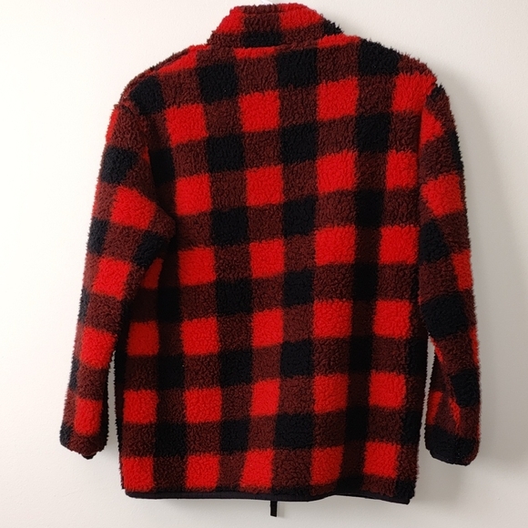 Red and Black Checkered Fleece Jacket - Picture 5 of 5